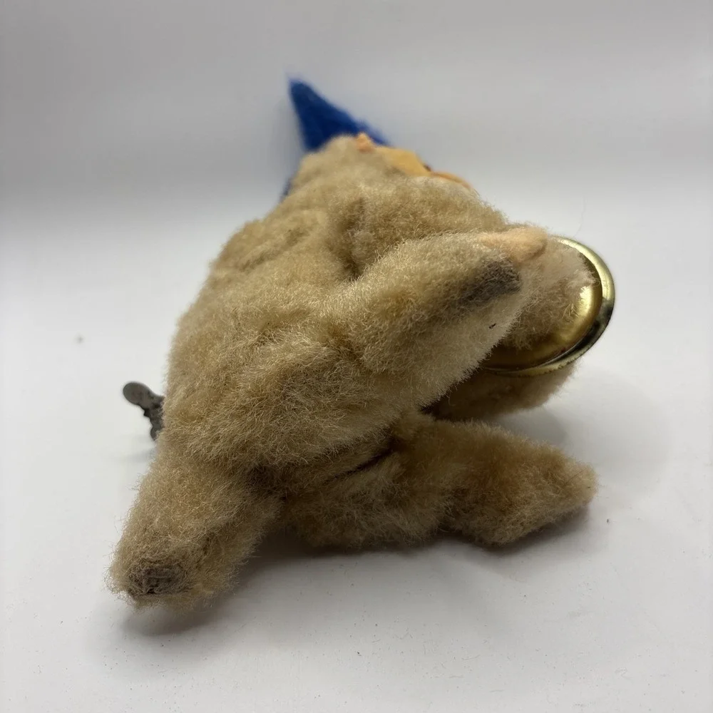 Vintage 1950s Max Carl Wind Up Monkey Playing Cymbals Blue Hat Germany Works